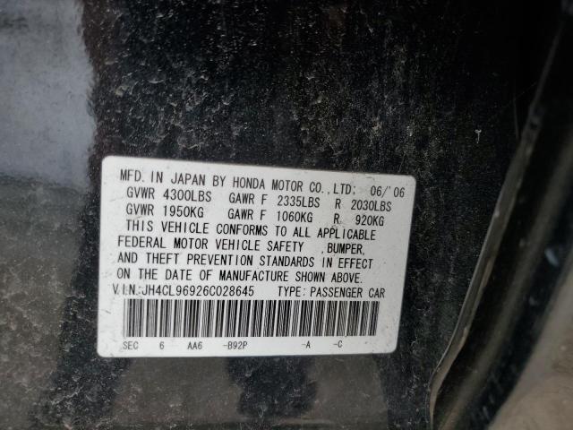 JH4CL96926C028645 - 2006 ACURA TSX BLACK photo 12