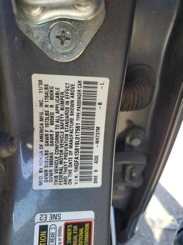 1HGFA15819L017561 - 2009 HONDA CIVIC EX GRAY photo 13