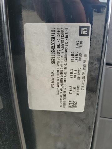 1G1YB2D7XH5117396 - 2017 CHEVROLET CORVETTE STINGRAY 1LT BLACK photo 12