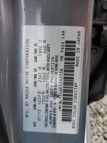 JM1BL1L46C1597738 - 2012 MAZDA SPEED 3 SILVER photo 12