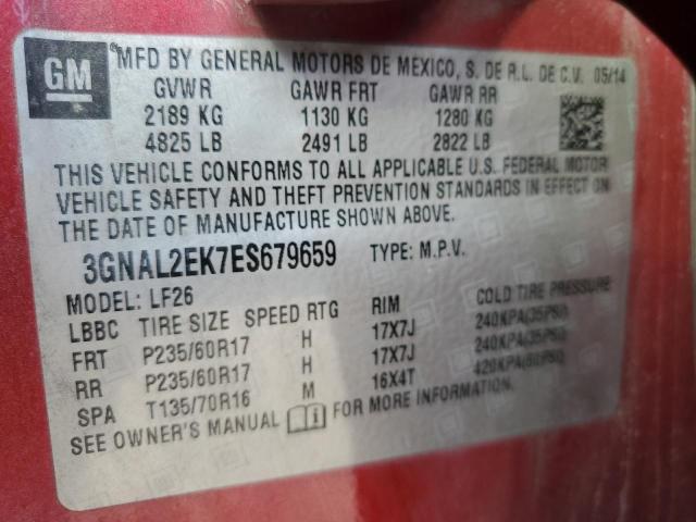 3GNAL2EK7ES679659 - 2014 CHEVROLET CAPTIVA LS RED photo 13