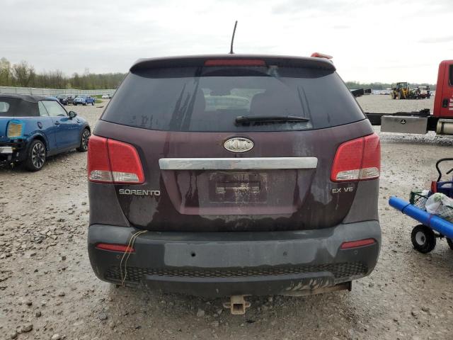 5XYKU4A24BG005266 - 2011 KIA SORENTO EX MAROON photo 6