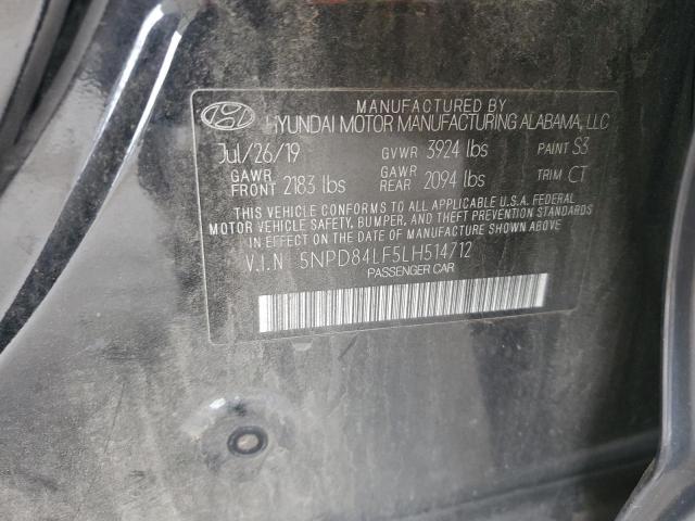 5NPD84LF5LH514712 - 2020 HYUNDAI ELANTRA SEL BLACK photo 12