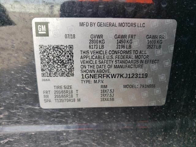 1GNERFKW7KJ123119 - 2019 CHEVROLET TRAVERSE LS BLACK photo 13