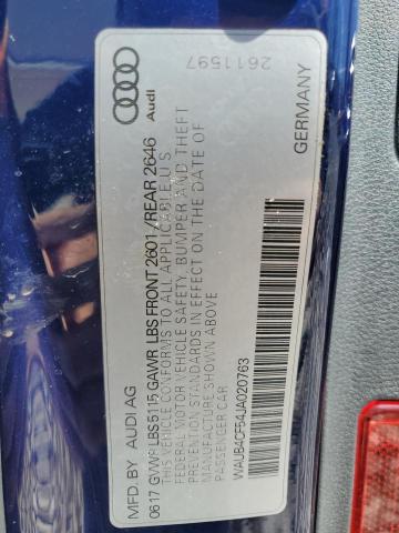 WAUB4CF54JA020763 - 2018 AUDI S5 PREMIUM PLUS ლურჯი ფოტო 12