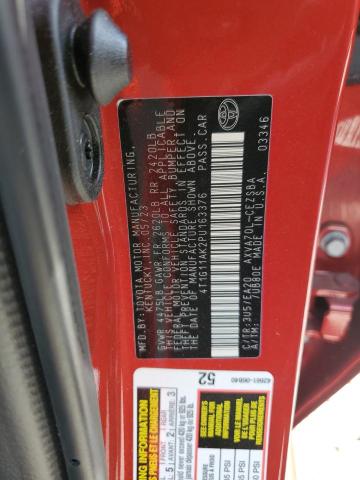 4T1G11AK2PU163376 - 2023 TOYOTA CAMRY SE NIGHT SHADE RED photo 13