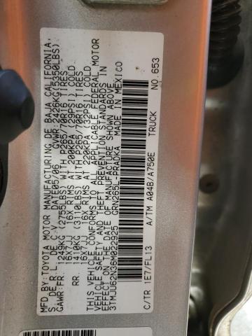 3TMJU62N36M022925 - 2006 TOYOTA TACOMA DOUBLE CAB PRERUNNER SILVER photo 12