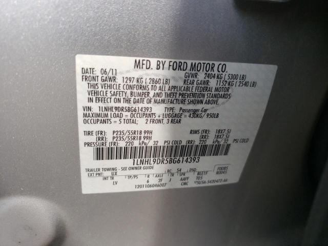 1LNHL9DR5BG614393 - 2011 LINCOLN MKS SILVER photo 12