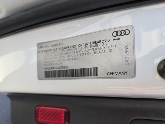 WAUC4DF52JA075836 - 2018 AUDI S5 PRESTIGE WHITE photo 13