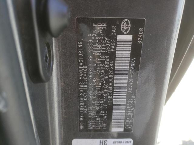 4T1BE46K69U820384 - 2009 TOYOTA CAMRY BASE GRAY photo 12