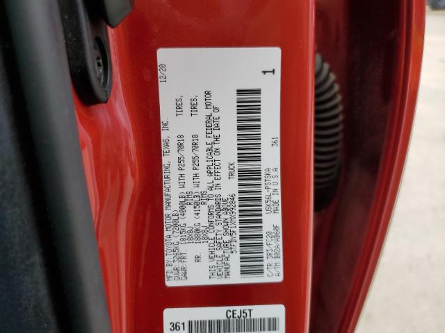 5TFDY5F1XMX992846 - 2021 TOYOTA TUNDRA CREWMAX SR5 RED photo 12