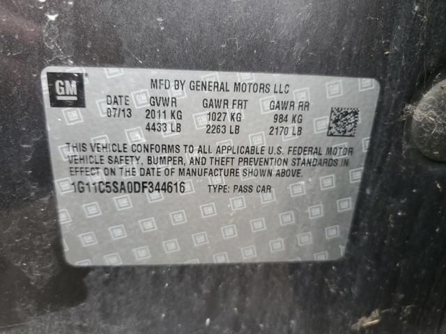 1G11C5SA0DF344616 - 2013 CHEVROLET MALIBU 1LT ნაცრისფერი ფოტო 12