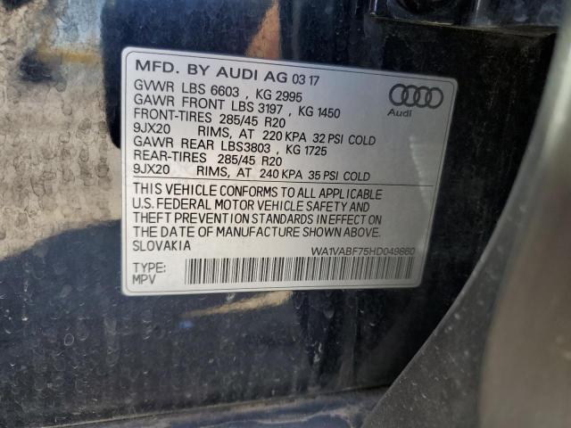 WA1VABF75HD049860 - 2017 AUDI Q7 PRESTIGE BLACK photo 13