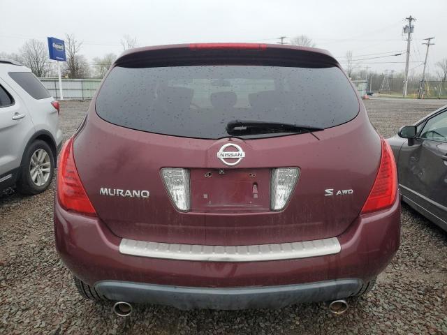 JN8AZ08W16W501525 - 2006 NISSAN MURANO SL BURGUNDY photo 6