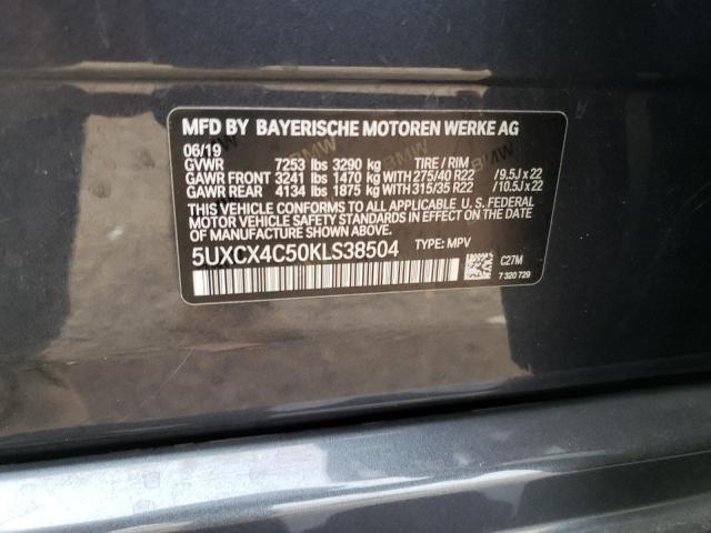 5UXCX4C50KLS38504 - 2019 BMW X7 XDRIVE50I CHARCOAL photo 13