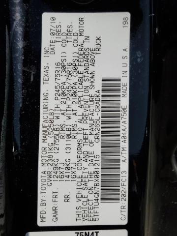 5TFTU4GN7BX001215 - 2011 TOYOTA TACOMA PRERUNNER ACCESS CAB BLACK photo 13