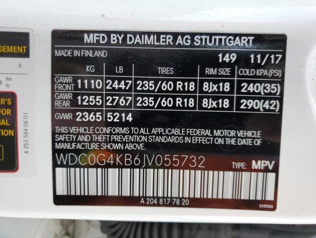 WDC0G4KB6JV055732 - 2018 MERCEDES-BENZ GLC 300 4MATIC WHITE photo 12