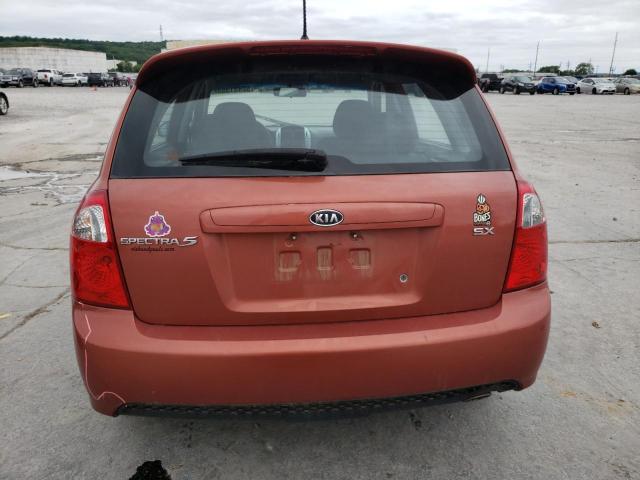 KNAFE241595022485 - 2009 KIA SPECTRA SX ORANGE photo 6