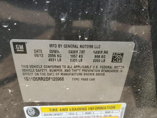 1G11D5RR2DF120966 - 2013 CHEVROLET MALIBU 1LT GRAY photo 12