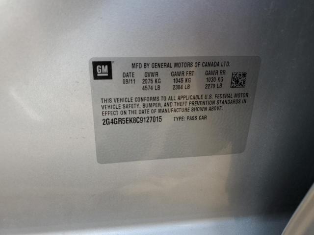 2G4GR5EK8C9127015 - 2012 BUICK REGAL 灰色 照片 12