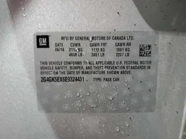 2G4GK5EX6E9324431 - 2014 BUICK REGAL 银色 照片 12