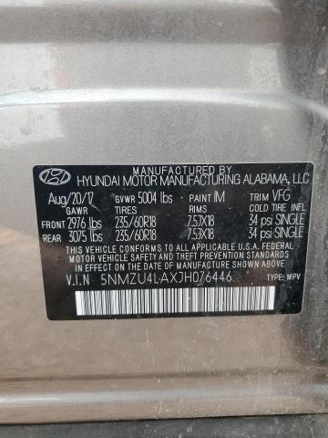 5NMZU4LAXJH076446 - 2018 HYUNDAI SANTA FE S TAN photo 14