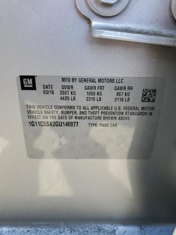1G11C5SA2GU146877 - 2016 CHEVROLET MALIBU LIM LT 银色 照片 12