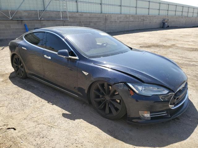 5YJSA1DP4DFP05278 - 2013 TESLA MODEL S BLUE photo 4