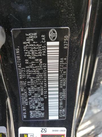 4T1G11AK4RU865492 - 2024 TOYOTA CAMRY SE NIGHT SHADE BLACK photo 12