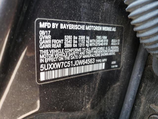 5UXXW7C51J0W64563 - 2018 BMW X4 XDRIVEM40I GRAY photo 14