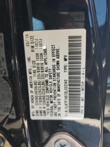 5J6TF1H51EL002342 - 2014 HONDA CROSSTOUR EXL შავი ფოტო 12