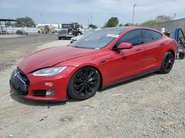 5YJSA1E42GF127593 - 2016 TESLA MODEL S RED photo 1