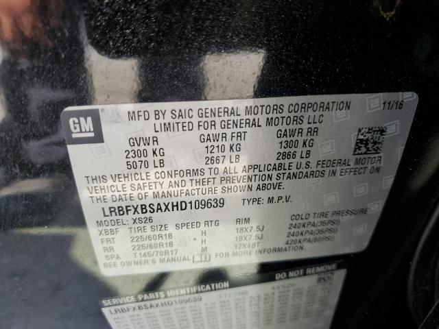 LRBFXBSAXHD109639 - 2017 BUICK ENCLAVE ESSENCE 黑色 照片 12