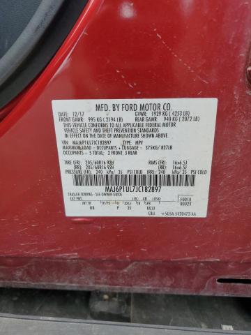 MAJ6P1UL7JC182897 - 2018 FORD ECOSPORT SE Rojo foto 13