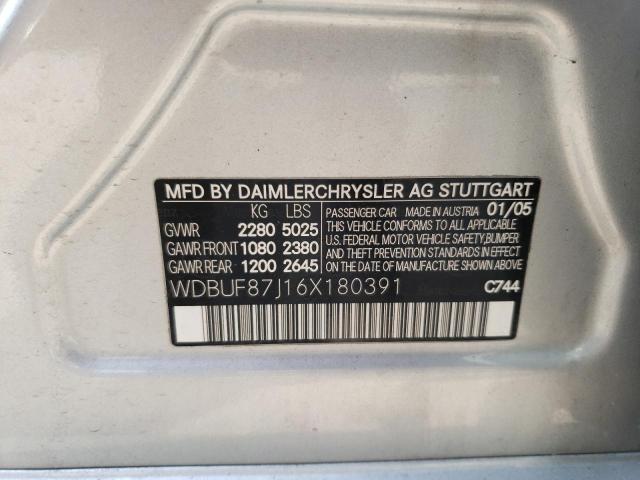 WDBUF87J16X180391 - 2006 MERCEDES-BENZ E 350 4MATIC SILVER photo 13