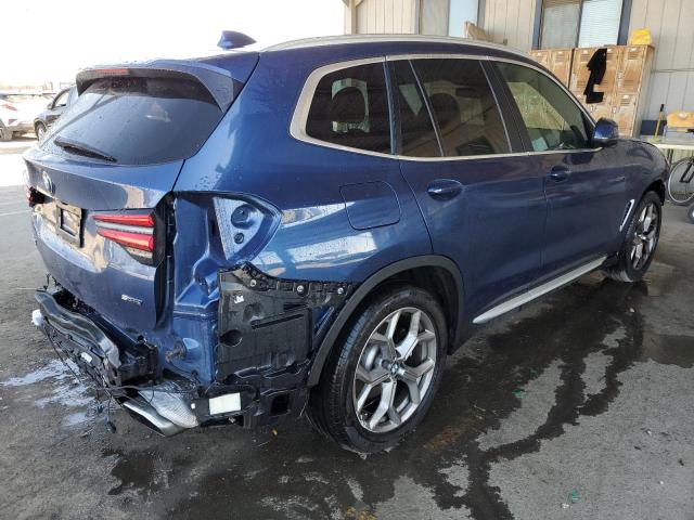 5UX43DP08N9H43158 - 2022 BMW X3 SDRIVE30I BLUE photo 3