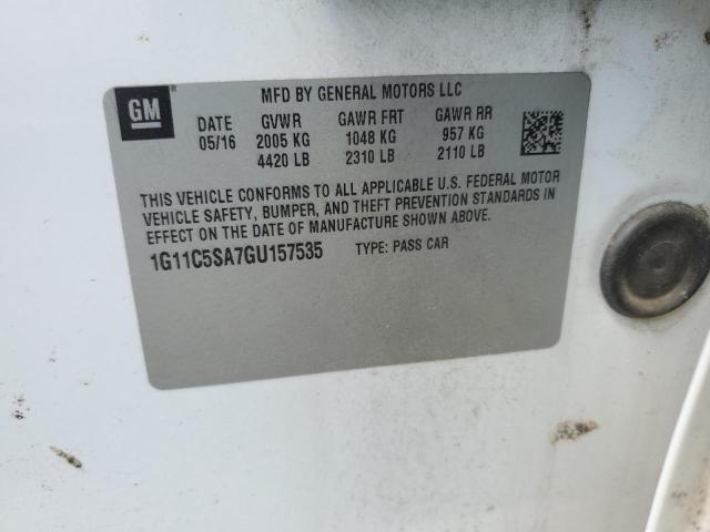 1G11C5SA7GU157535 - 2016 CHEVROLET MALIBU LIM LT Ақ фото 12