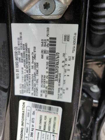 3LN6L2G93FR627670 - 2015 LINCOLN MKZ BLACK photo 12