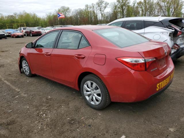 2T1BURHE1GC568985 - 2016 TOYOTA COROLLA L RED photo 2