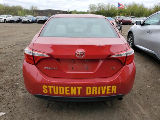 2T1BURHE1GC568985 - 2016 TOYOTA COROLLA L RED photo 6