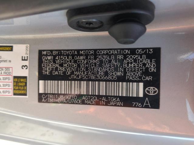 JTKJF5C78E3066805 - 2014 TOYOTA SCION TC ვერცხლისფერი ფოტო 12