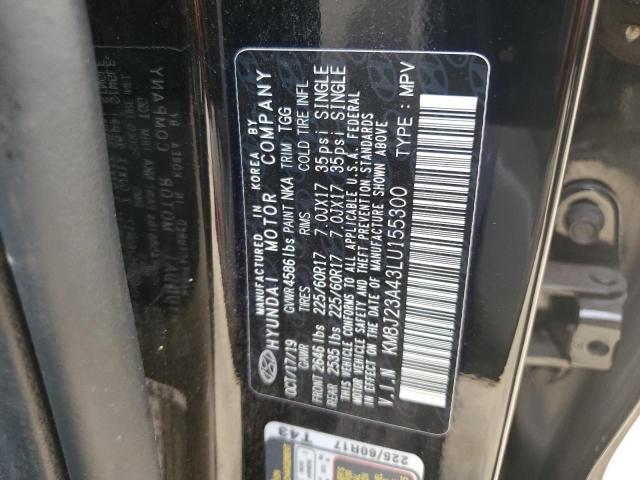 KM8J23A43LU155300 - 2020 HYUNDAI TUCSON SE BLACK photo 12