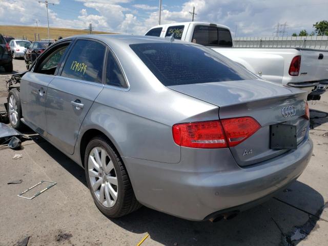 WAUEFAFL5BN001529 - 2011 AUDI A4 PREMIUM PLUS GRAY photo 3