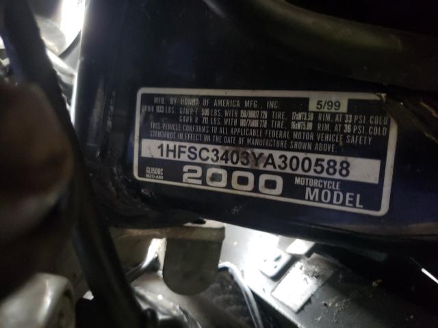 1HFSC3403YA300588 - 2000 HONDA GL1500 C/2 BLACK photo 10