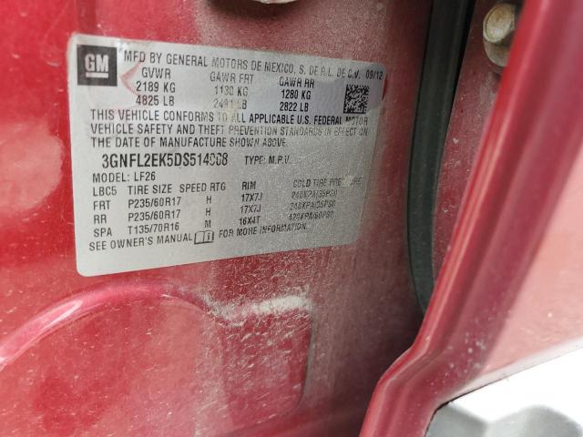 3GNFL2EK5DS514908 - 2013 CHEVROLET CAPTIVA LS 红色 照片 13