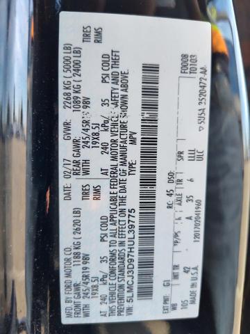 5LMCJ3D97HUL39775 - 2017 LINCOLN MKC RESERVE BLACK photo 13