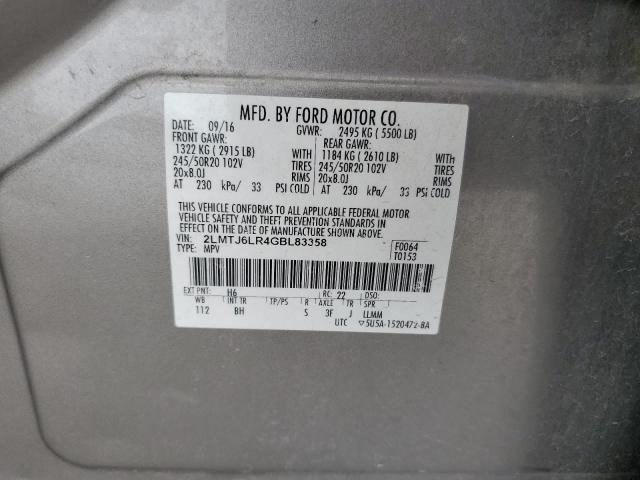 2LMTJ6LR4GBL83358 - 2016 LINCOLN MKX RESERVE Bej foto 14