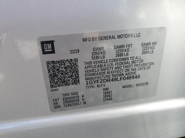 1GYFZDR49LF049948 - 2020 CADILLAC XT4 PREMIUM LUXURY GRAY photo 14