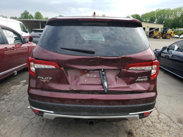 5FNYF6H00MB088466 - 2021 HONDA PILOT ELITE MAROON photo 6