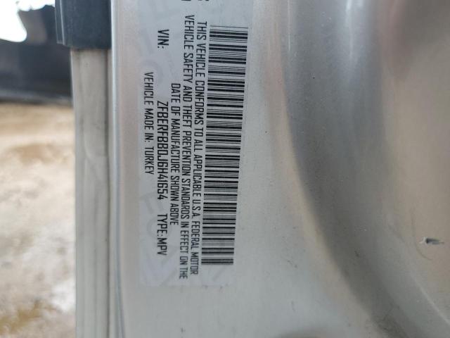 ZFBERFBB0J6H41654 - 2018 RAM PROMASTER SLT Сріблястий фото 13